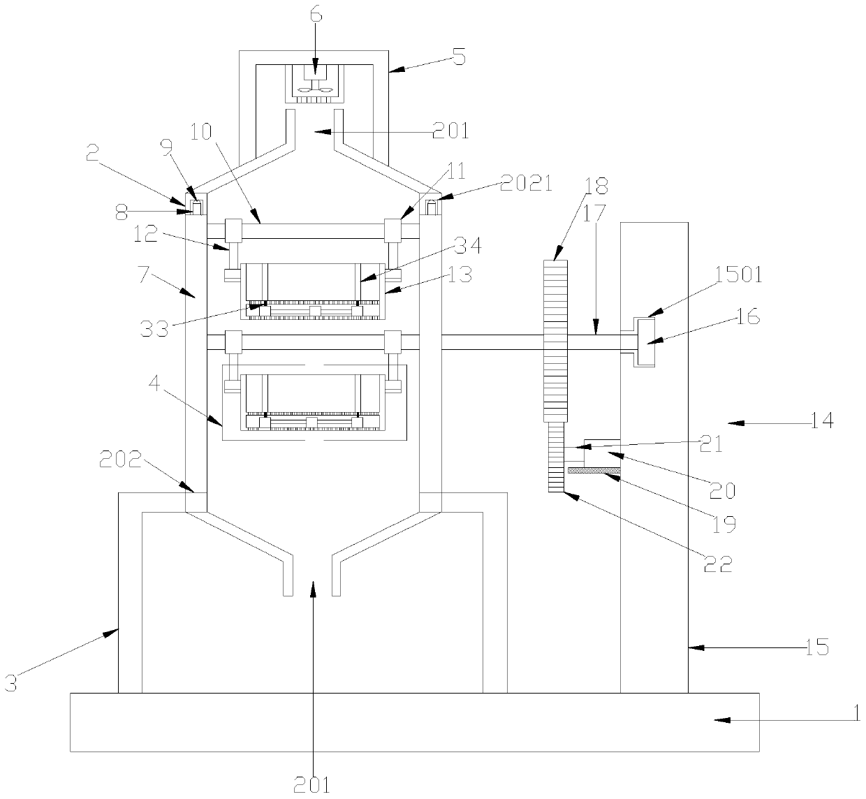 Heat dissipation type server placement rack for network engineering