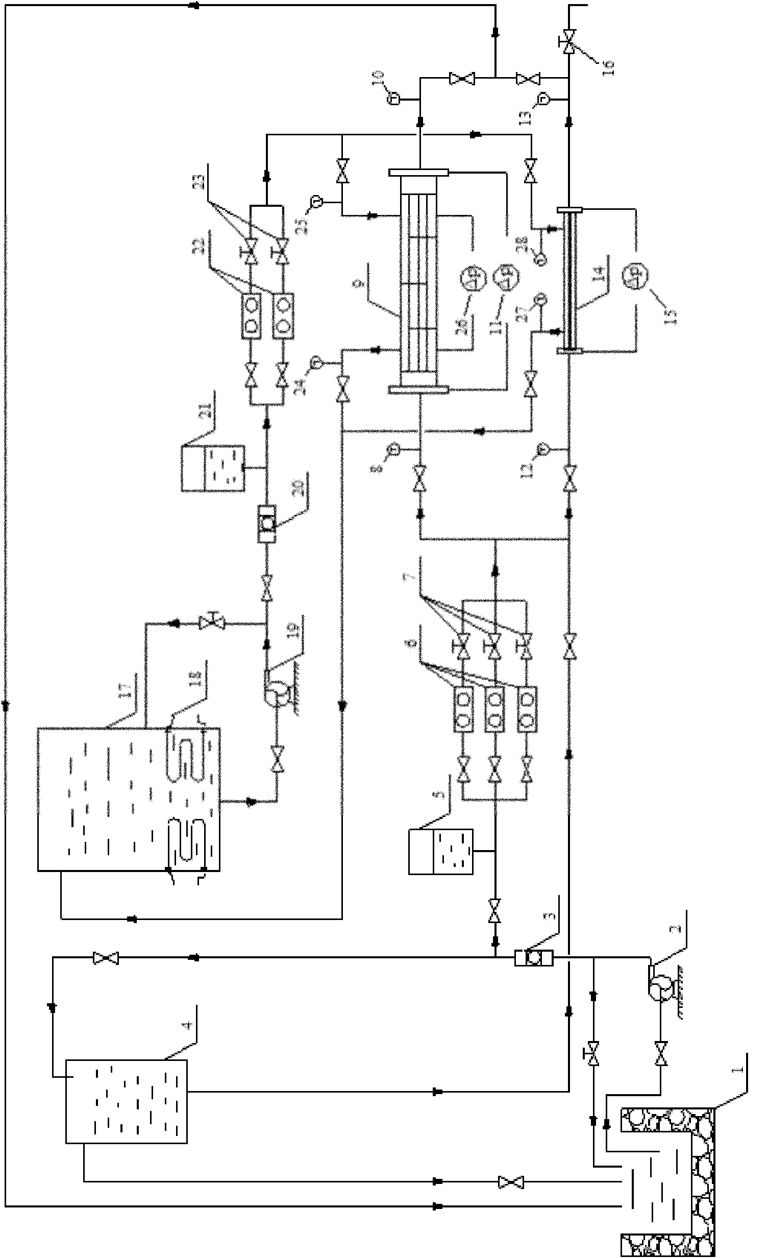 Multifunctional wide flow single-phase convective heat exchange test device