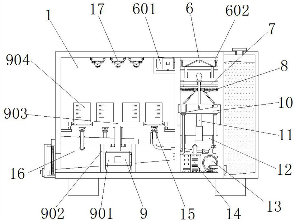 Food detection tool disinfection device and use method