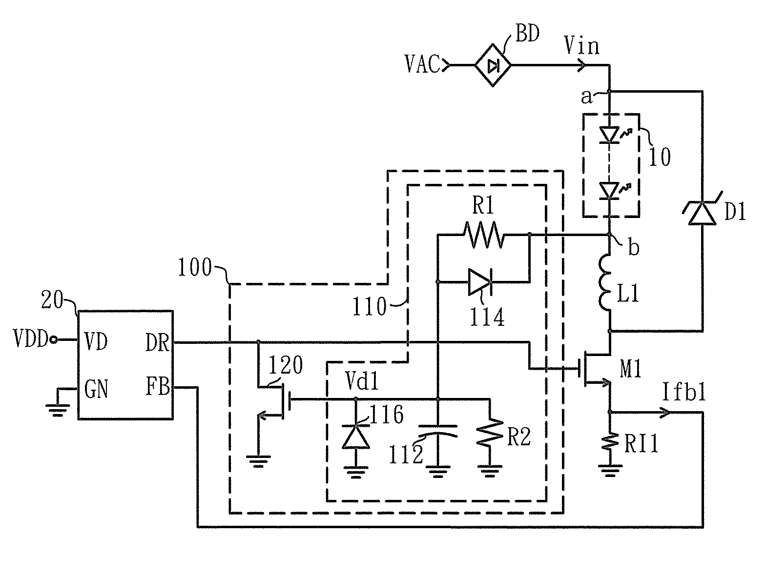 LED driving circuit and protecting circuit thereof