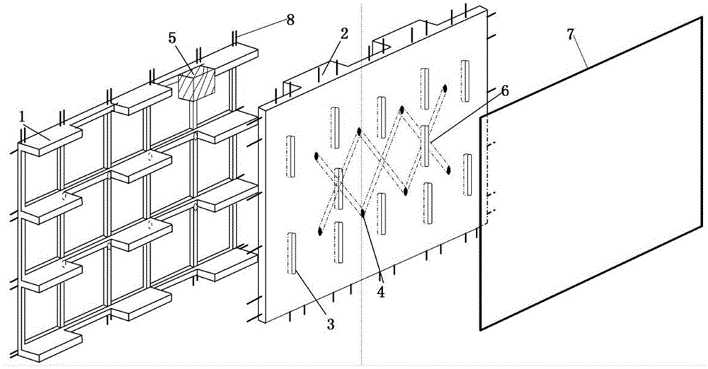 Engaging type composite energy dissipation and seismic mitigation assembly type wall