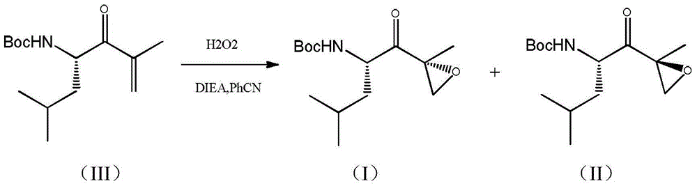 Preparation method of [(1S)-3-methyl-1-[[(2R)-2-methylepoxyethyl]carbonyl]butyl]tert-butyl carbamate