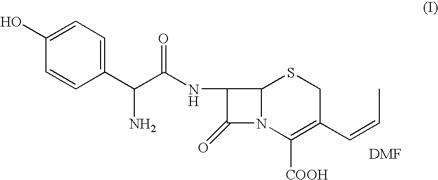 Process for the preparation of 3-propenyl cephalosporin DMF solvate