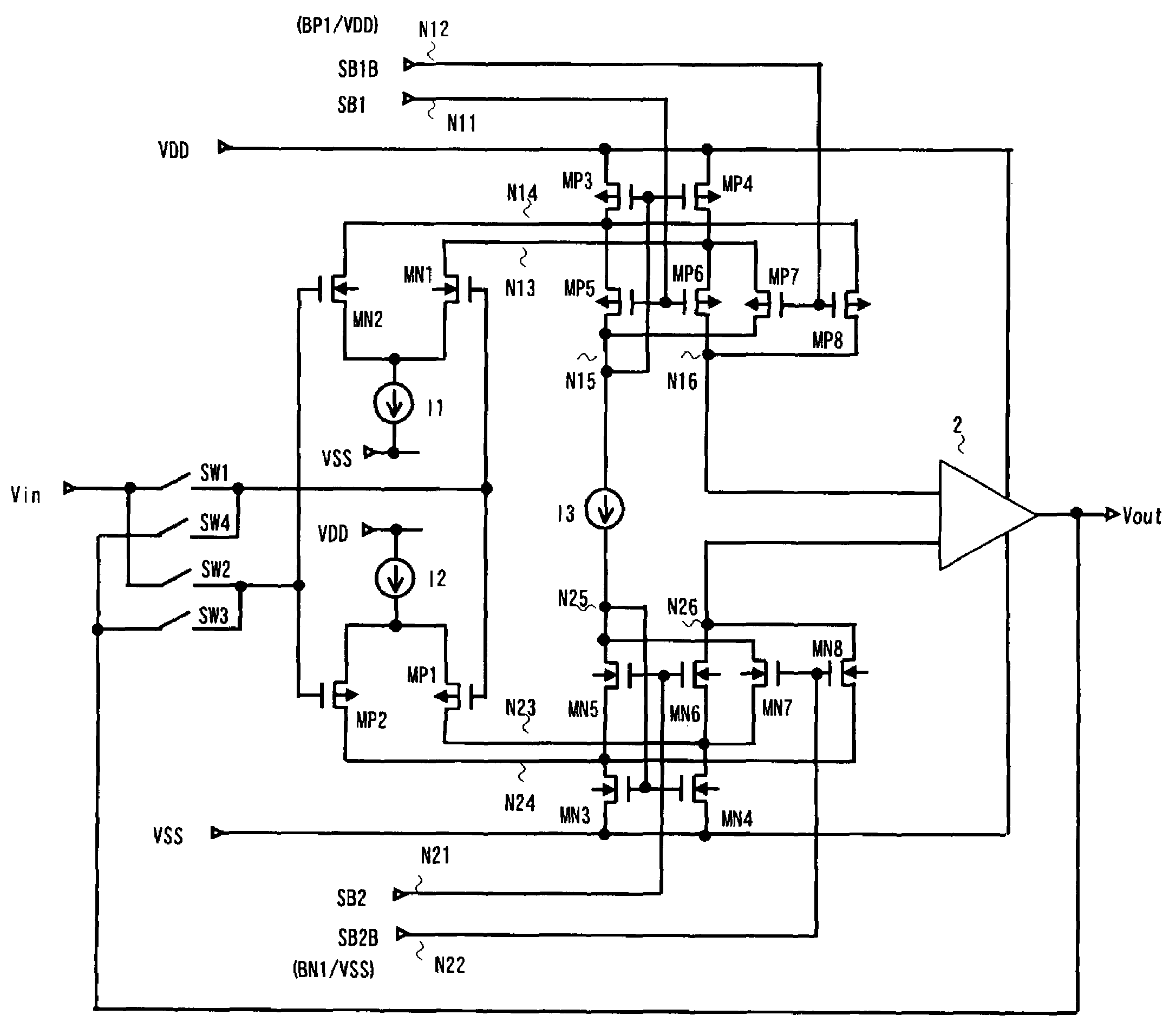 Differential amplifier, data driver and display device