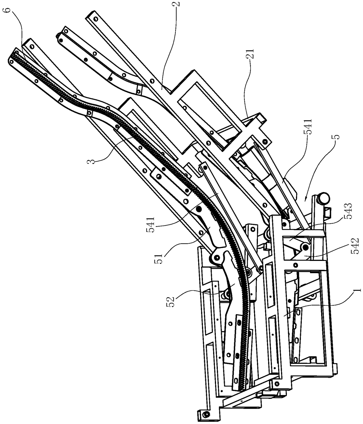 Massage armchair frame structure