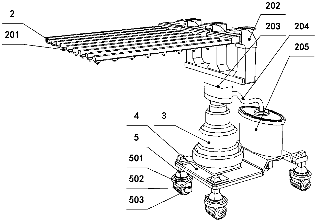 Intelligent spraying device for shield segment mold