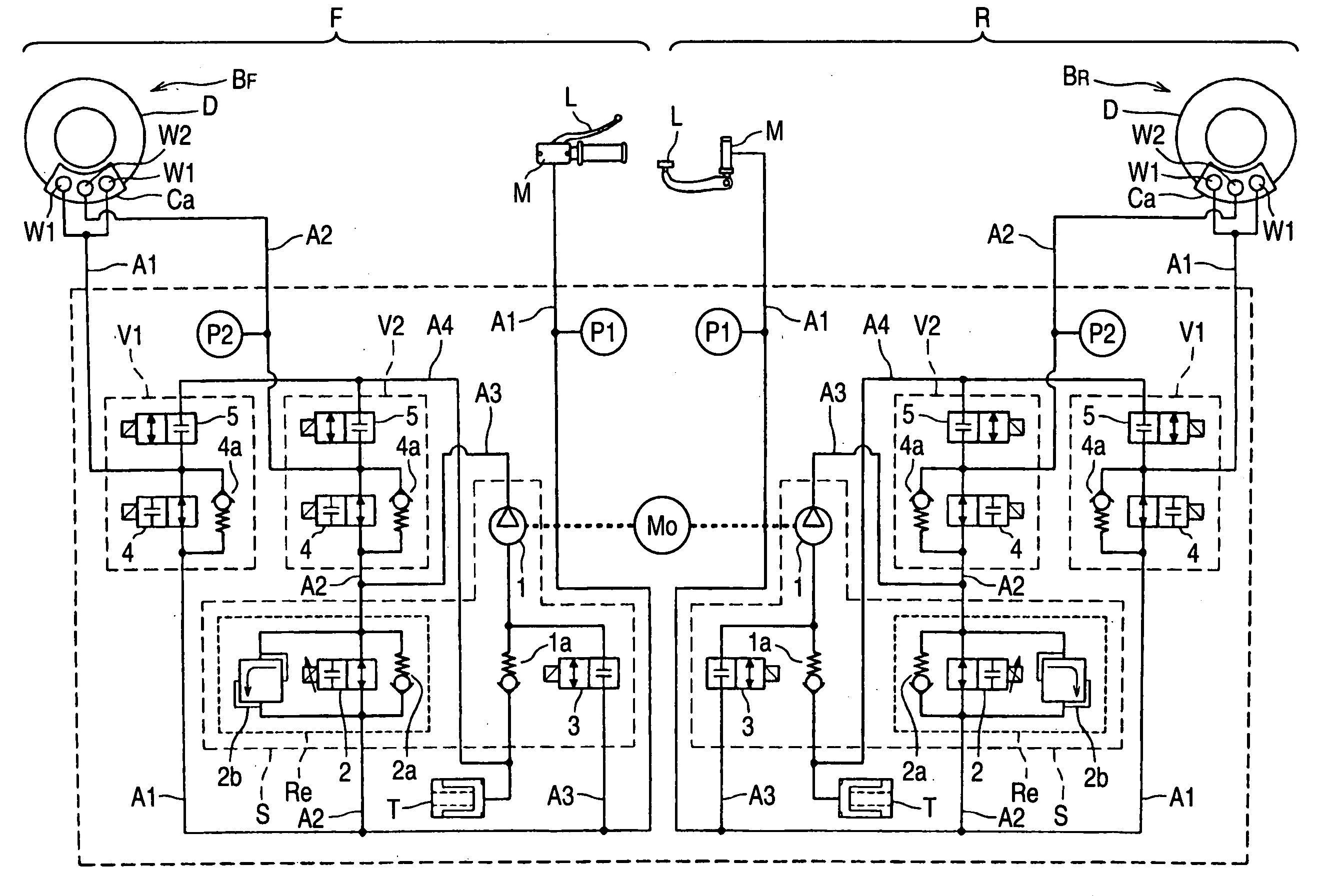 Brake fluid pressure control device for bar handle vehicle