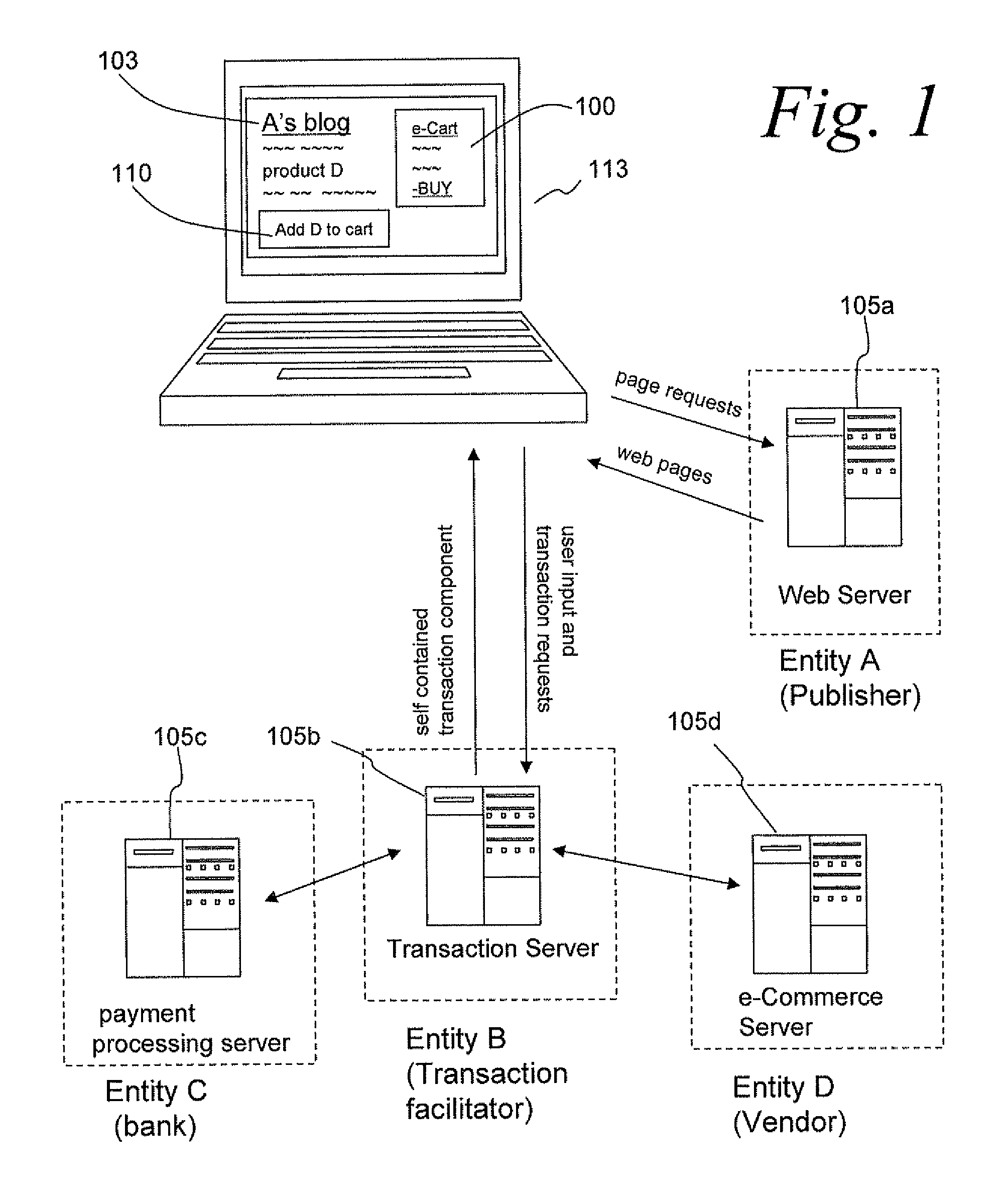 Methods and apparatus for using self-contained transaction components to facilitate online transactions