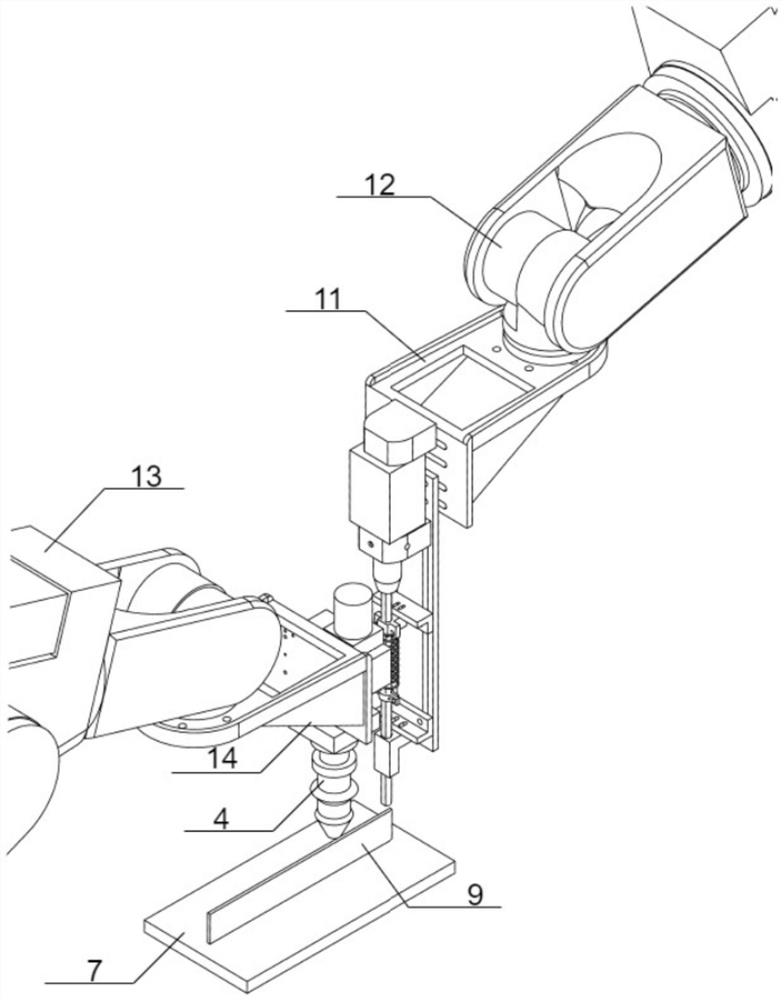 Synchronous hammering shape control device and method for metal component additive manufacturing