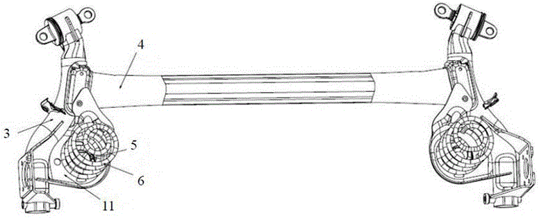 Torsion beam spring base structure