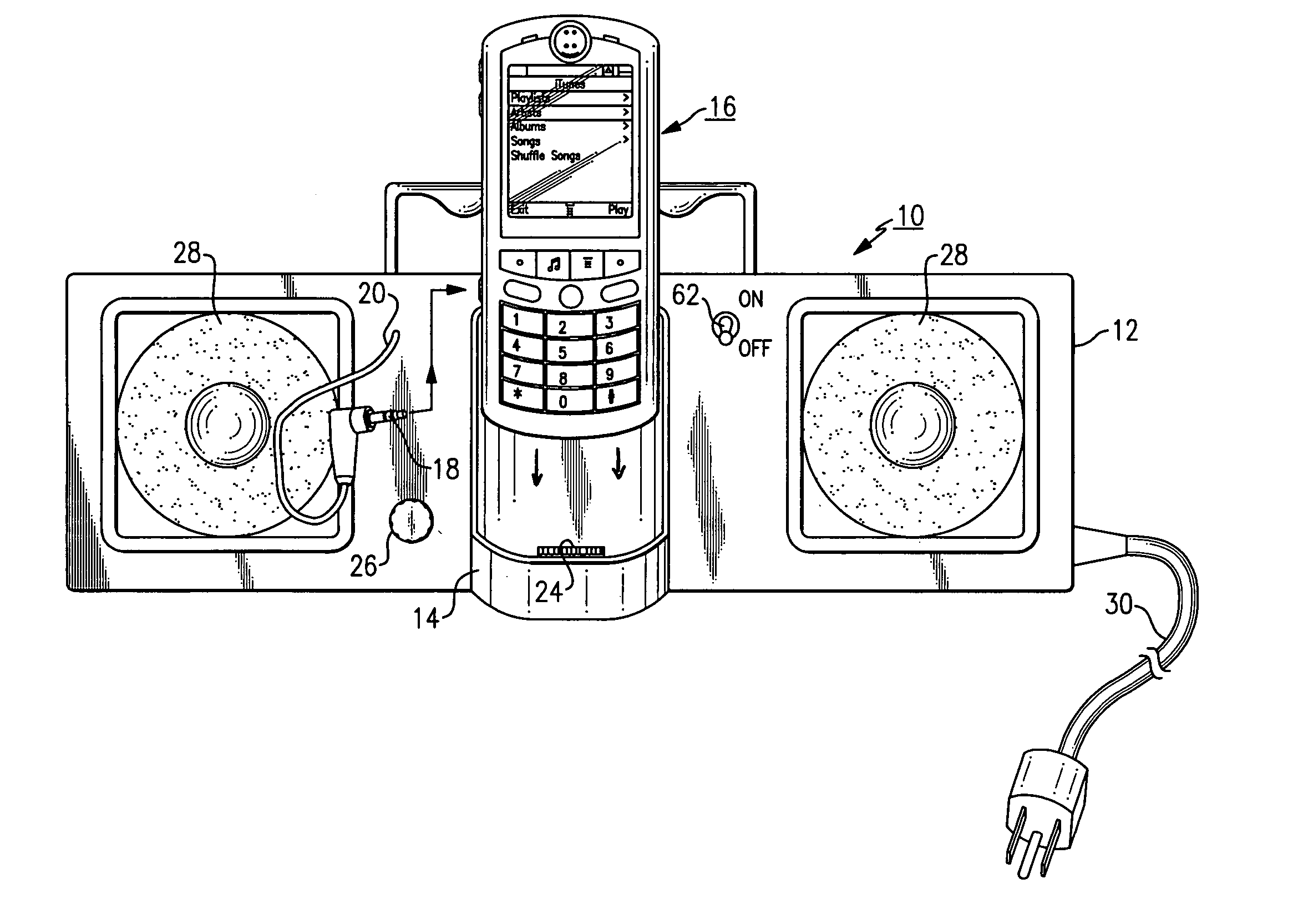 Portable docking station for cell phone