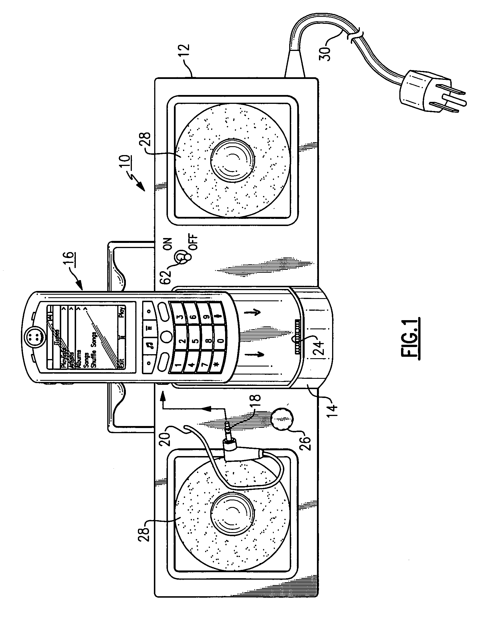 Portable docking station for cell phone