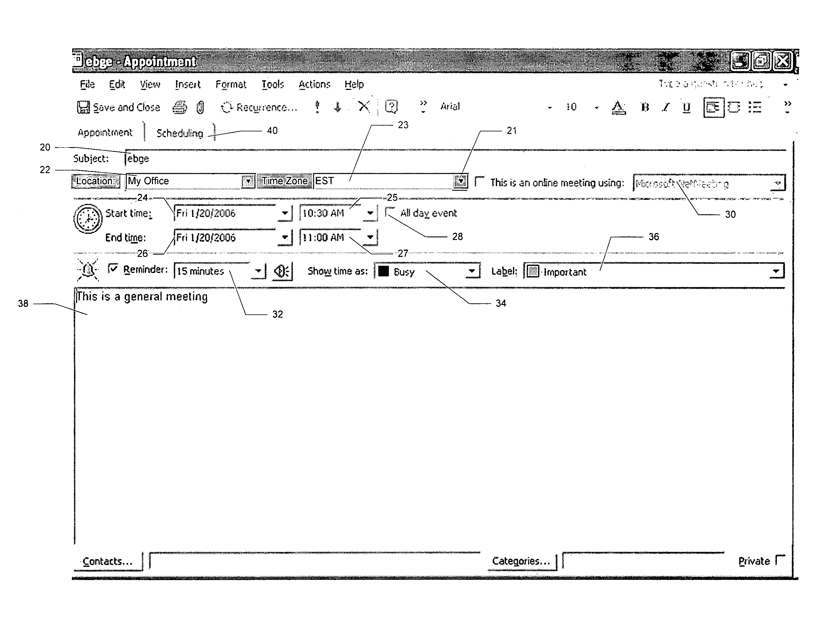 Method and apparatus for scheduling appointments for single location entries