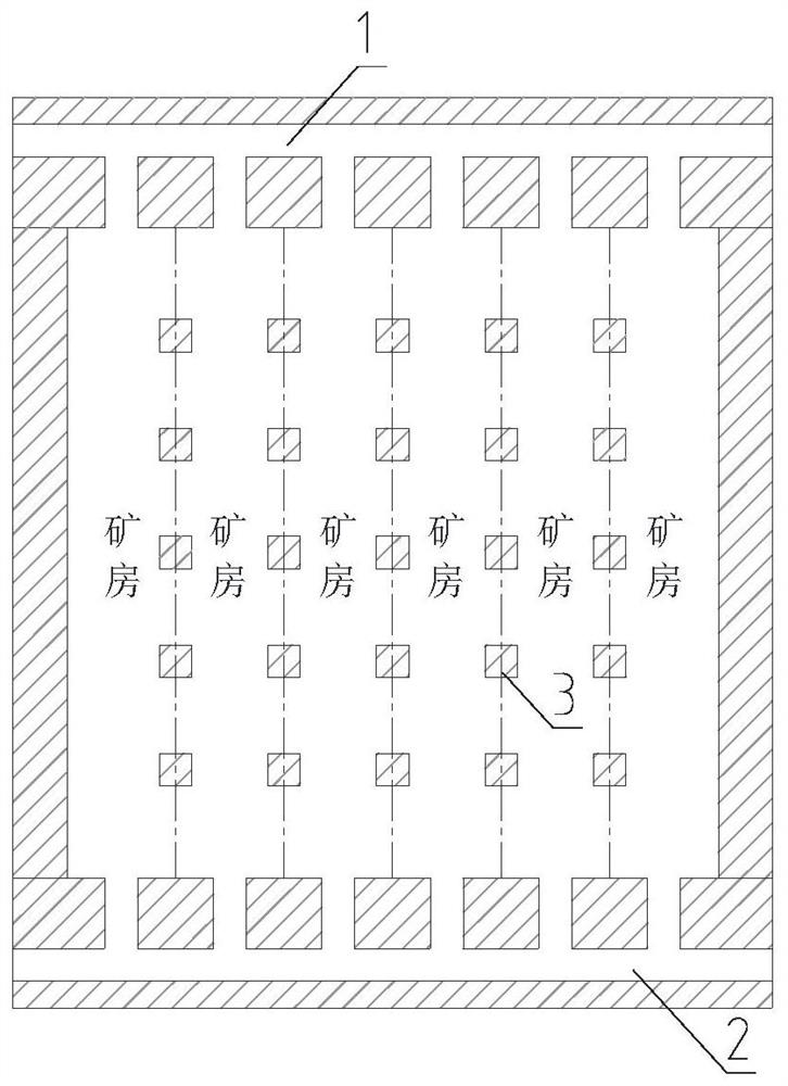 A method for recovering residual ore bodies on the roof and floor of gently inclined ore bodies