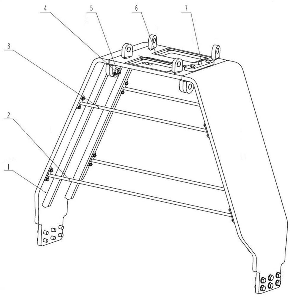 Double-wheel milling mixer knife rest hose switching protection frame device