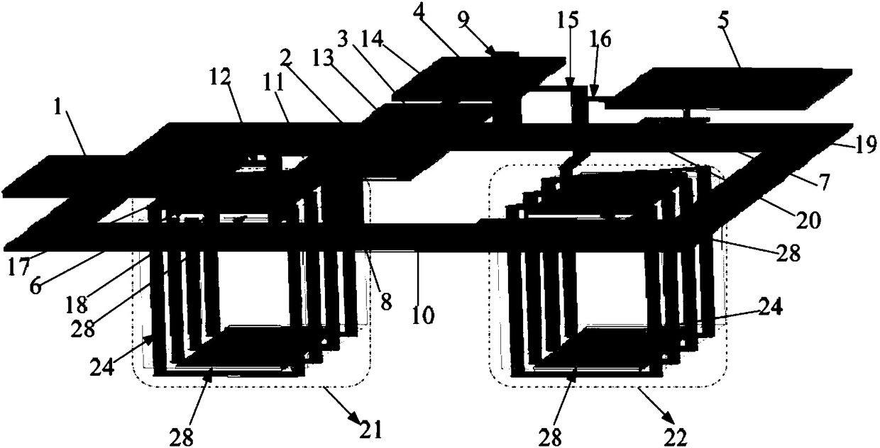 Through-silicon-via technique based three-dimensional band-pass filter