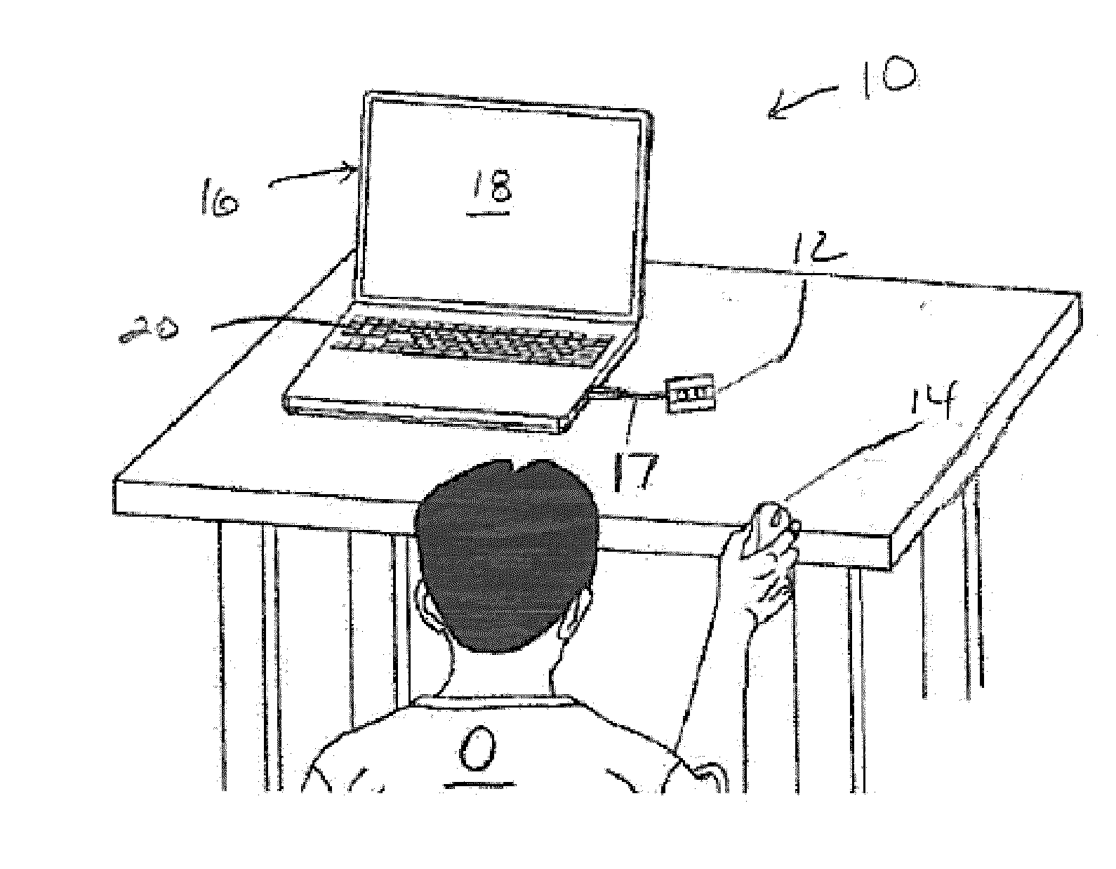 Three-dimensional pointing using one camera and three aligned lights