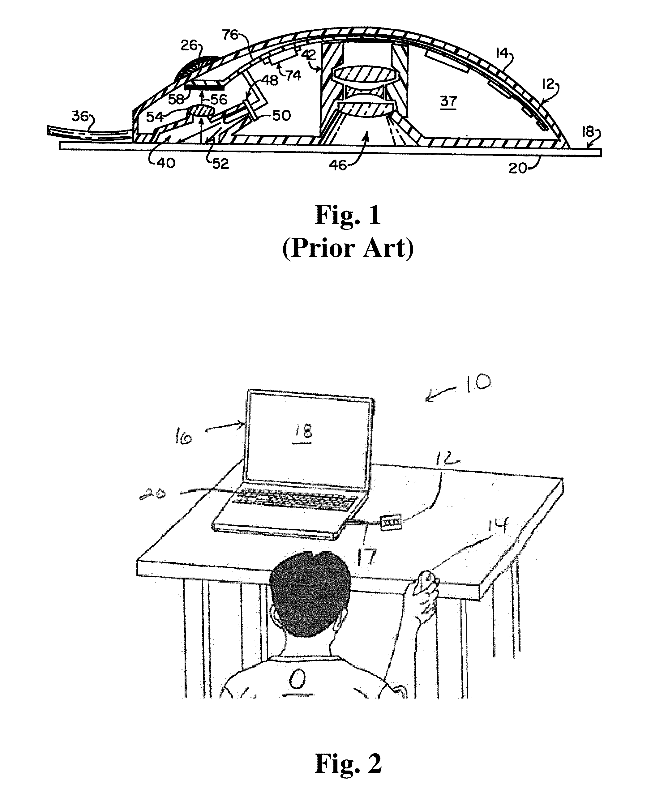 Three-dimensional pointing using one camera and three aligned lights