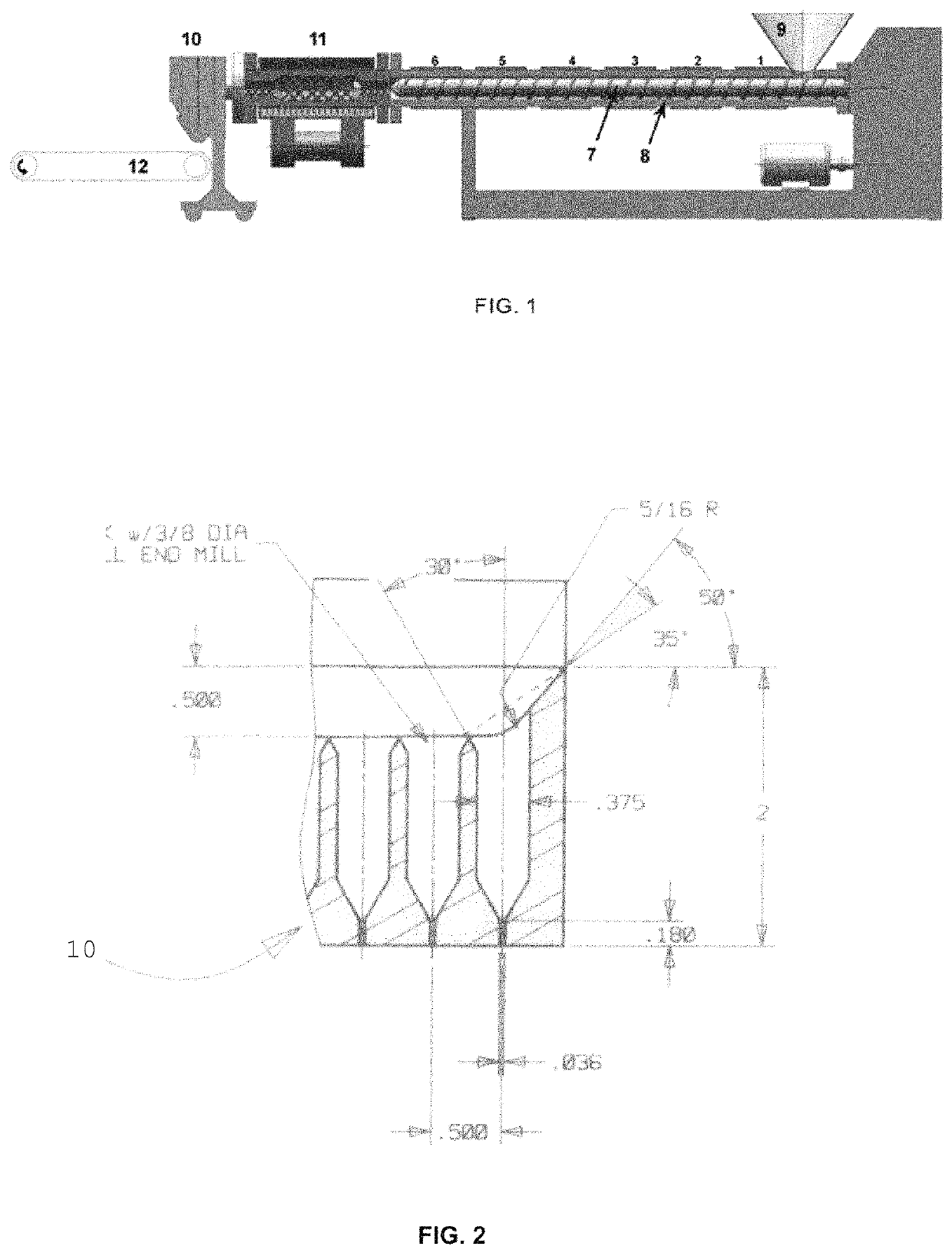 Manufacturing process and composition for foamed PVC-p rock shields