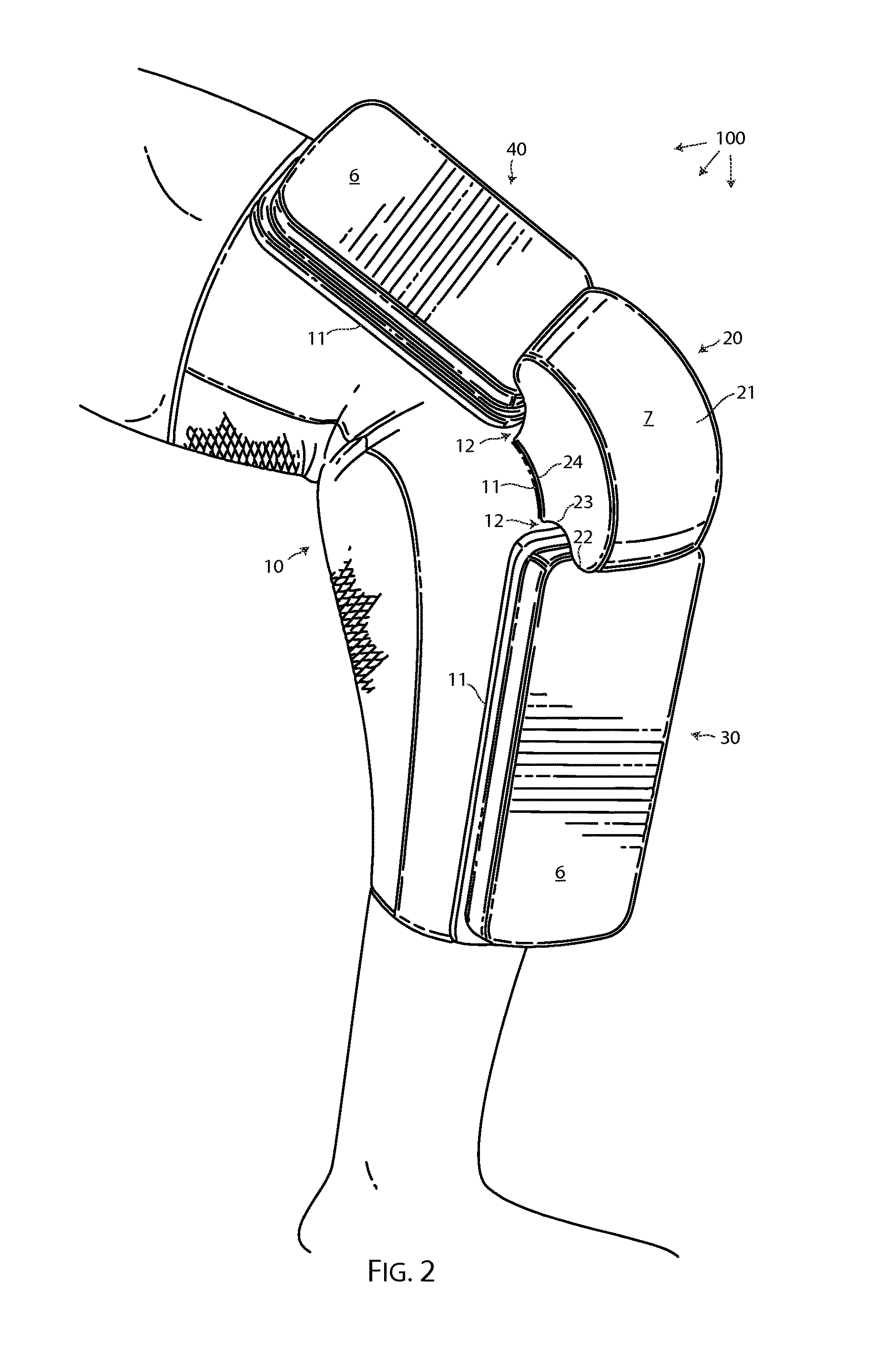 Articulated Tripartite Elbow-and-Knee-Area Protection