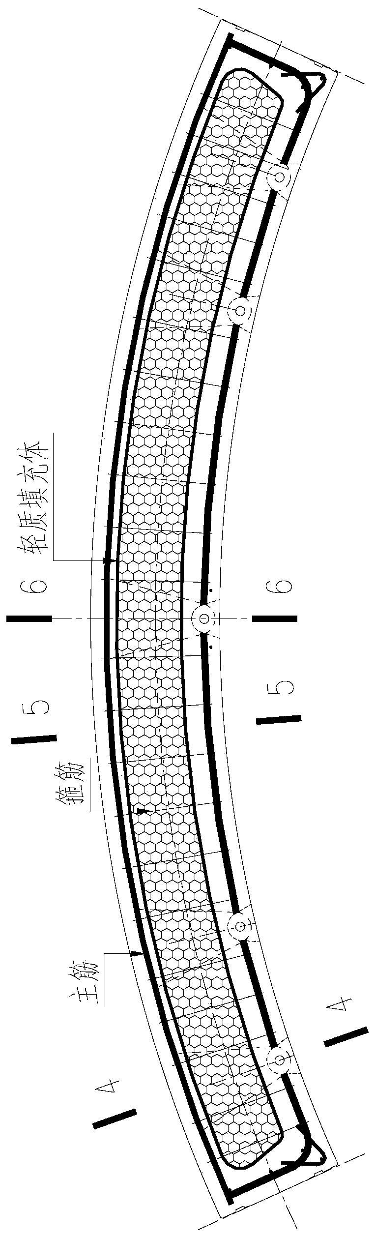 Prefabricated concrete pipe piece with internal light filling body and prefabricating method