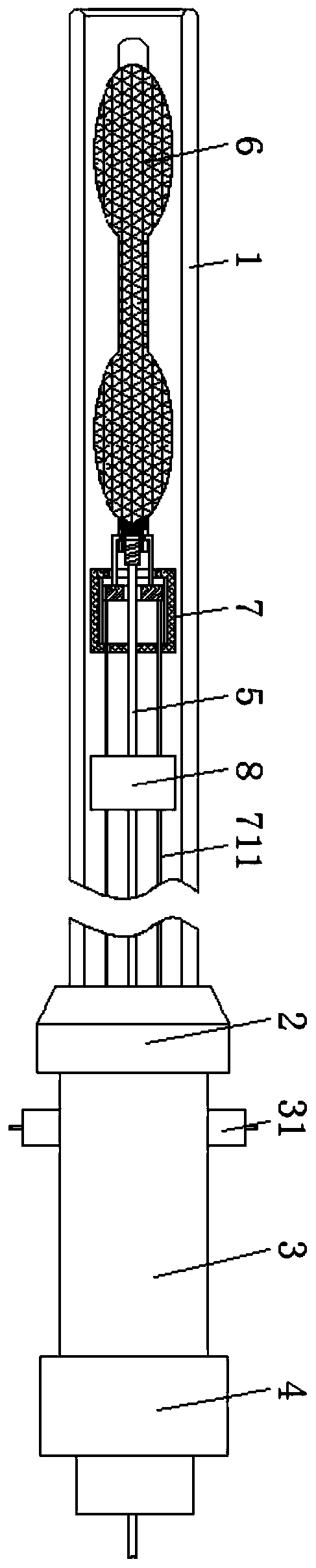 Conveying device for interventional therapy of congenital heart disease in surgical department