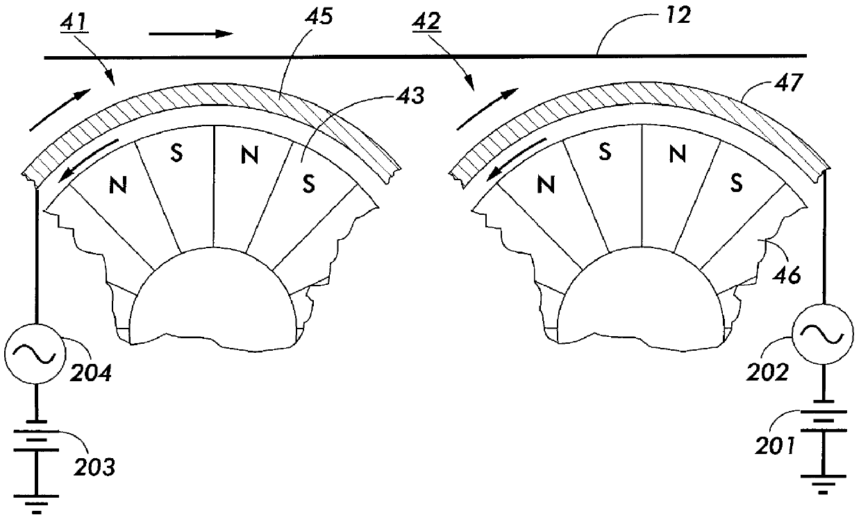 Development system with split function development rolls