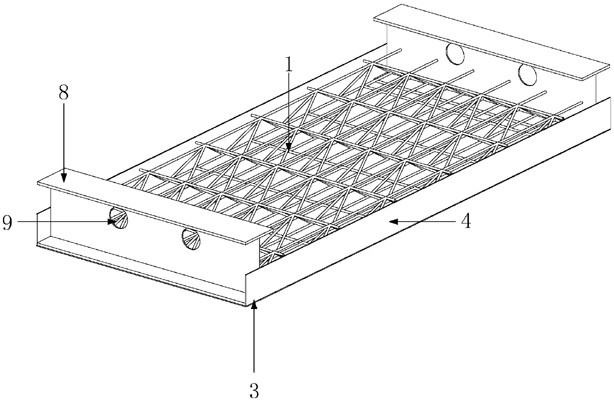 Cast-in-situ concrete hidden beam floor with separated pipelines and construction method of floor