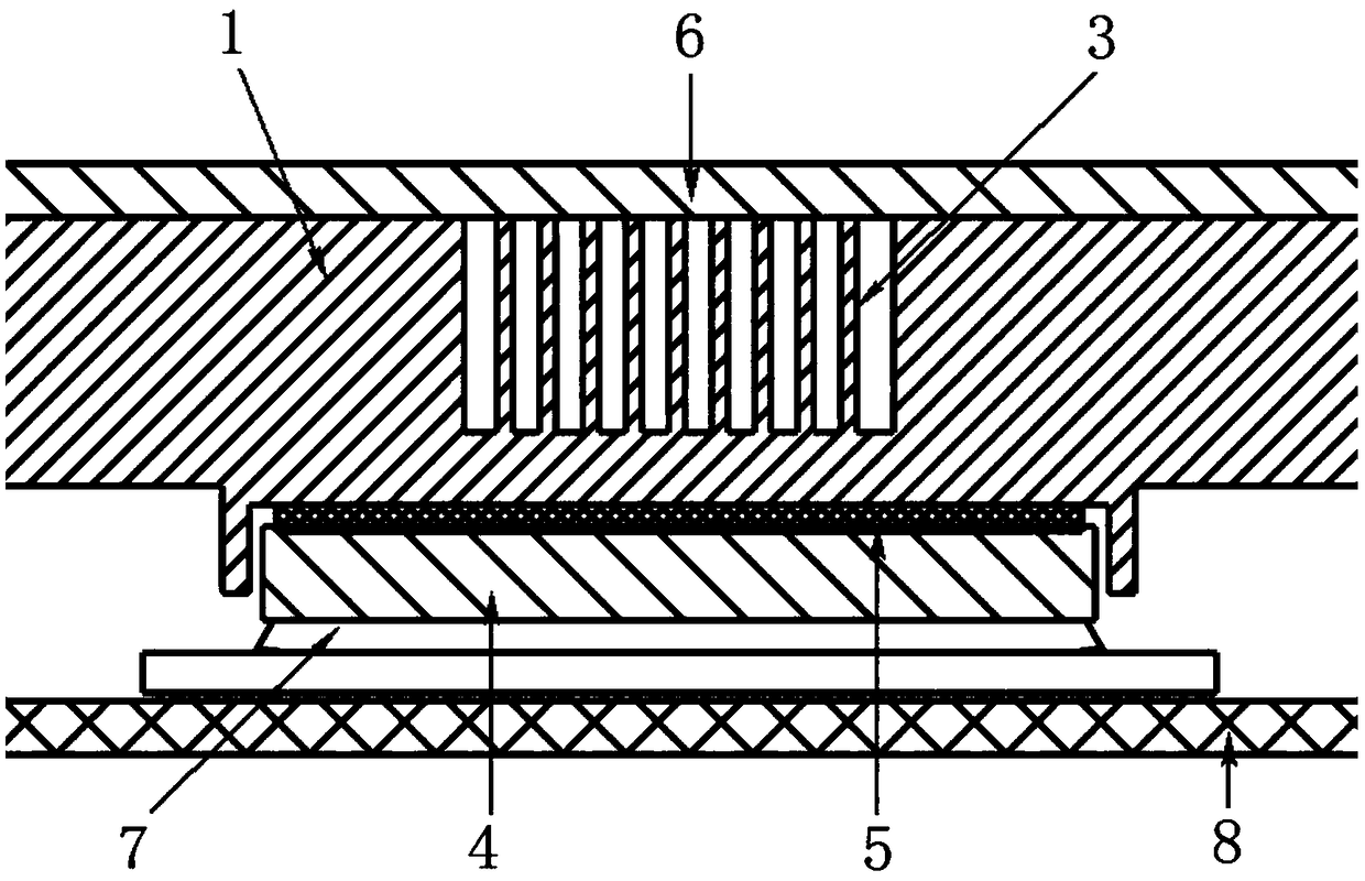 Rapid-conduction indirect liquid cooling heat radiation structure combining with micro-channel