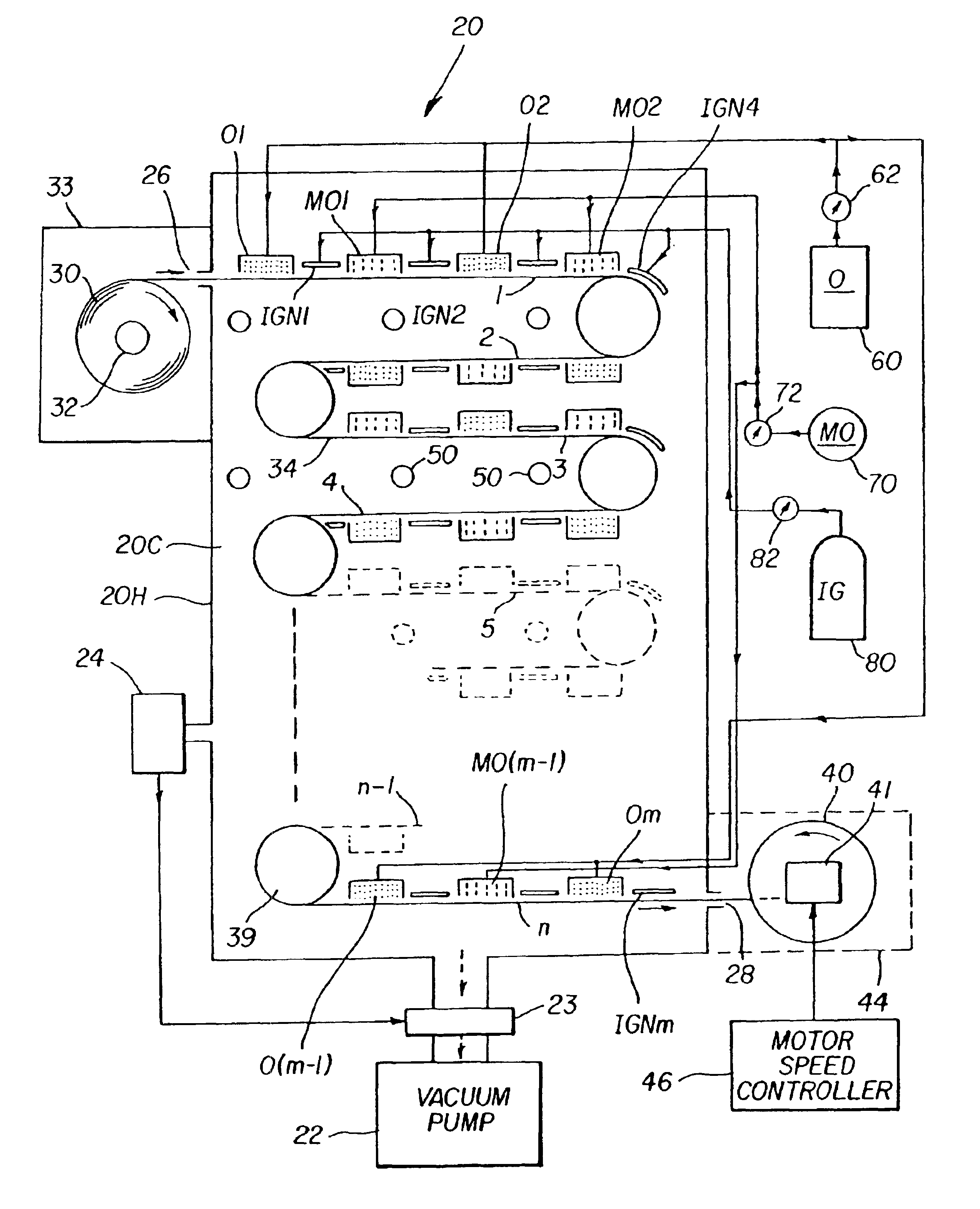 Apparatus and method for encapsulating an OLED formed on a flexible substrate