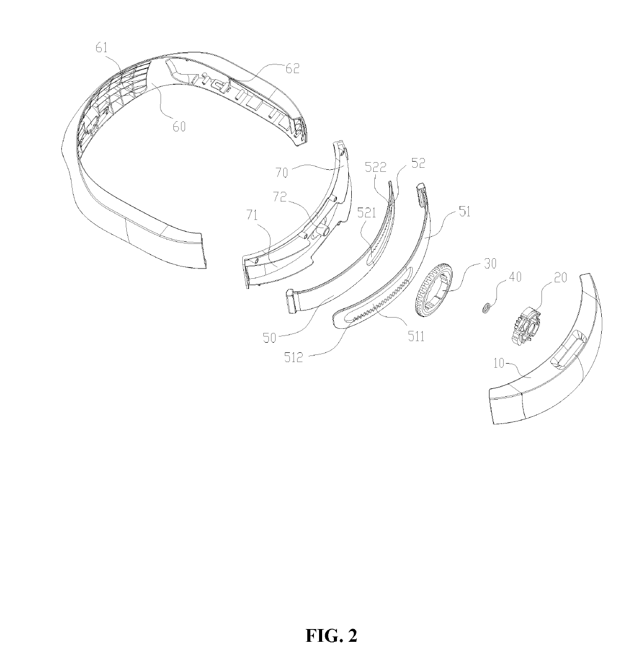 Headband adjusting device for wearable device, headband, and wearable device