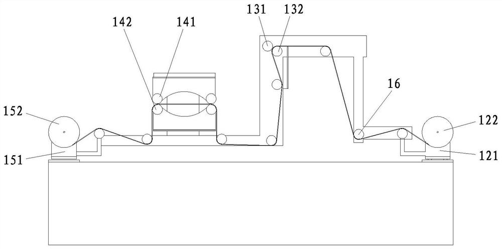 Mechanical production device and process for non-liner down-proof fabric