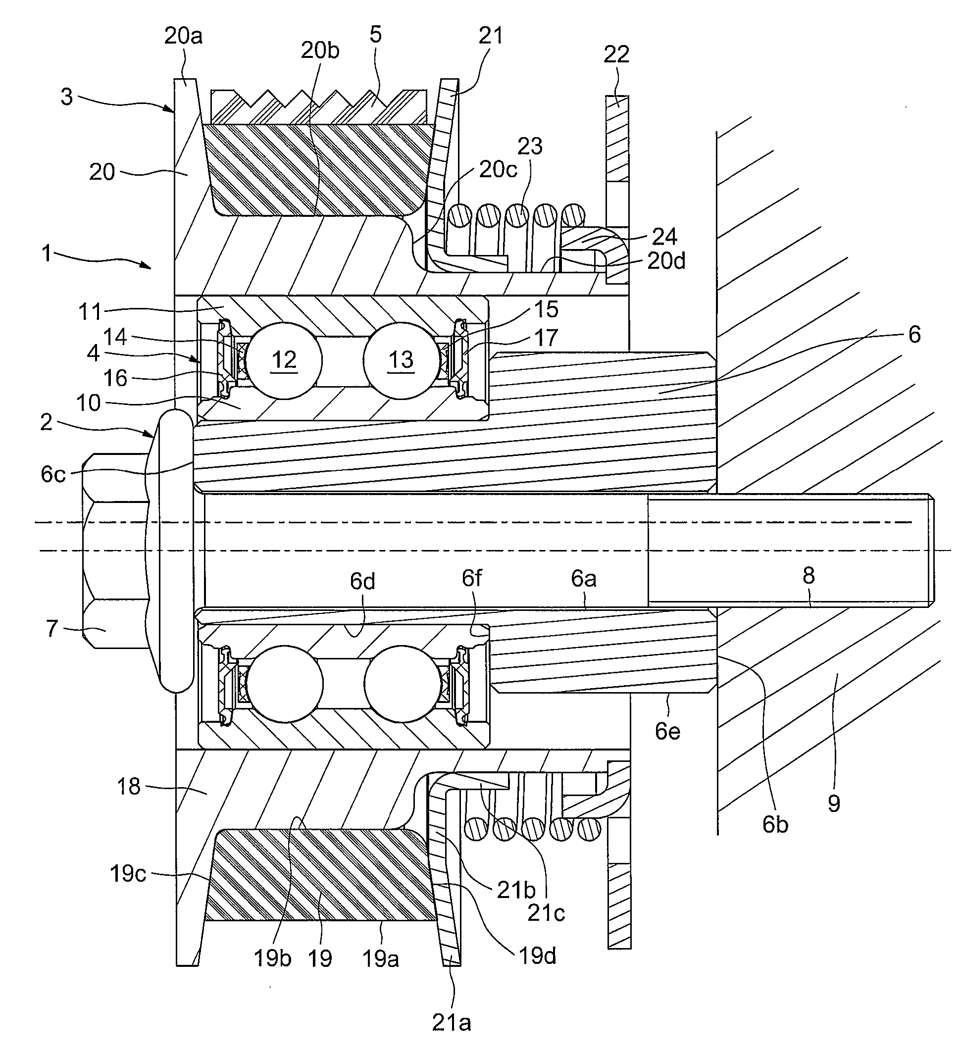 Tensioning roller device