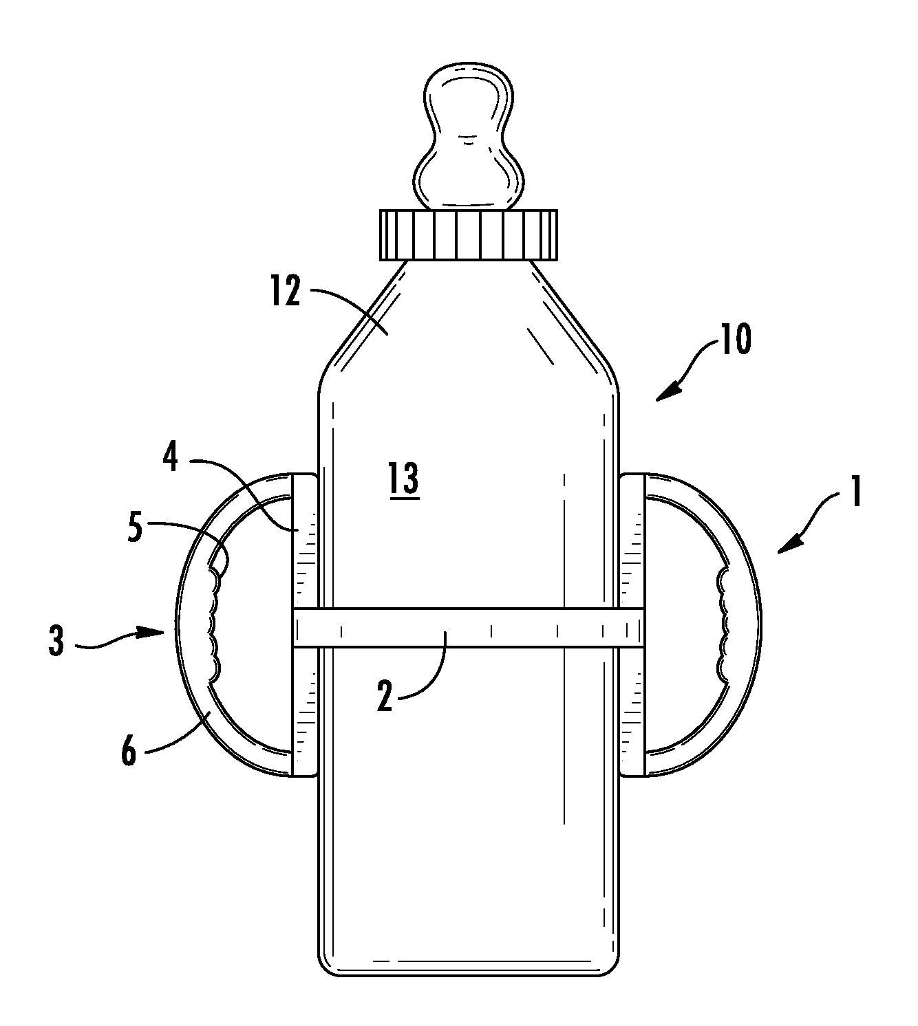 Device for attaching to a baby bottle for holding the bottle