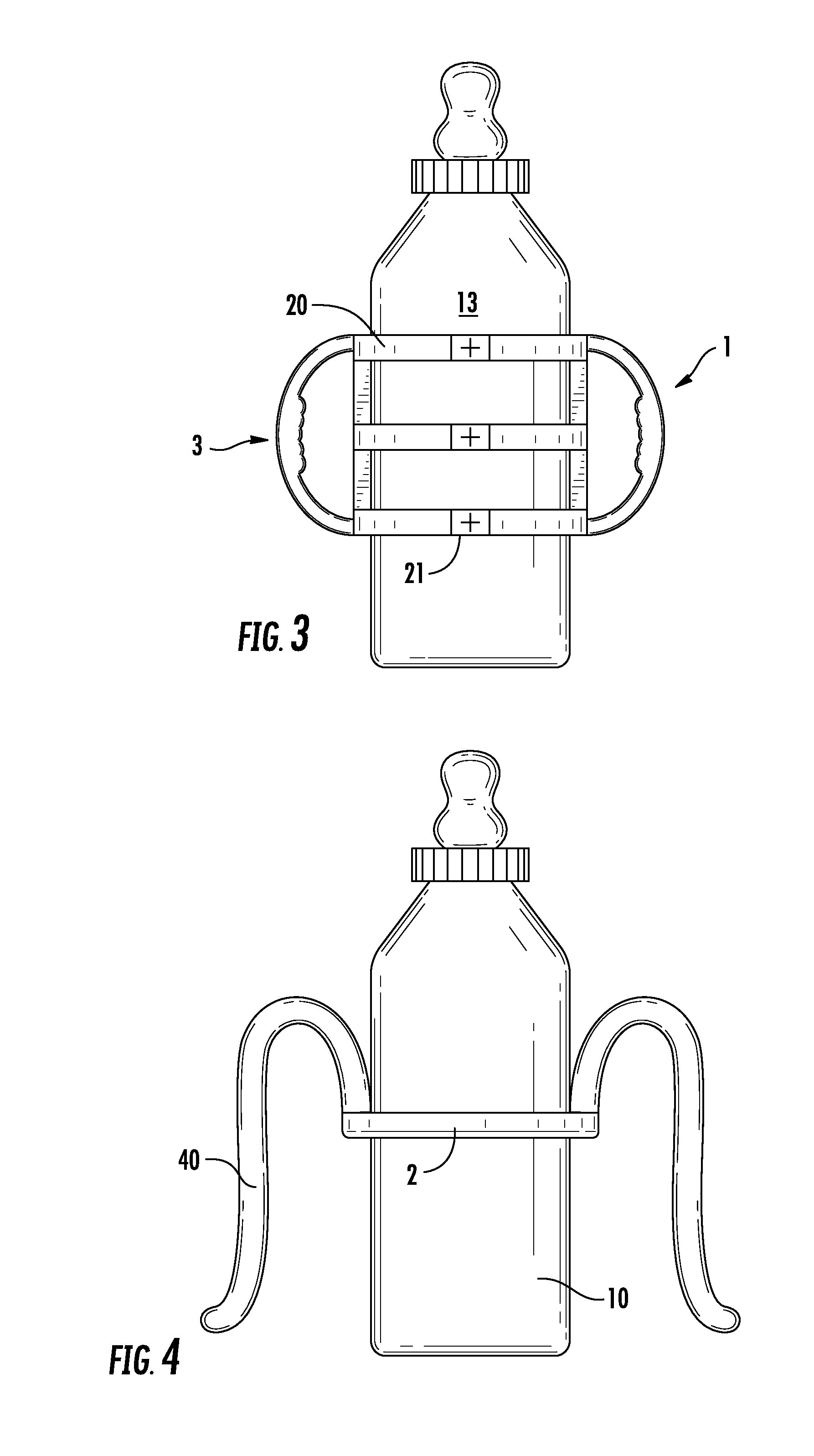 Device for attaching to a baby bottle for holding the bottle