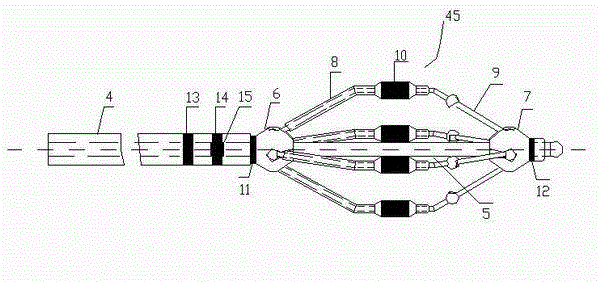 Multipolar radiofrequency ablation catheter which is applicable to being used in renal artery vessels