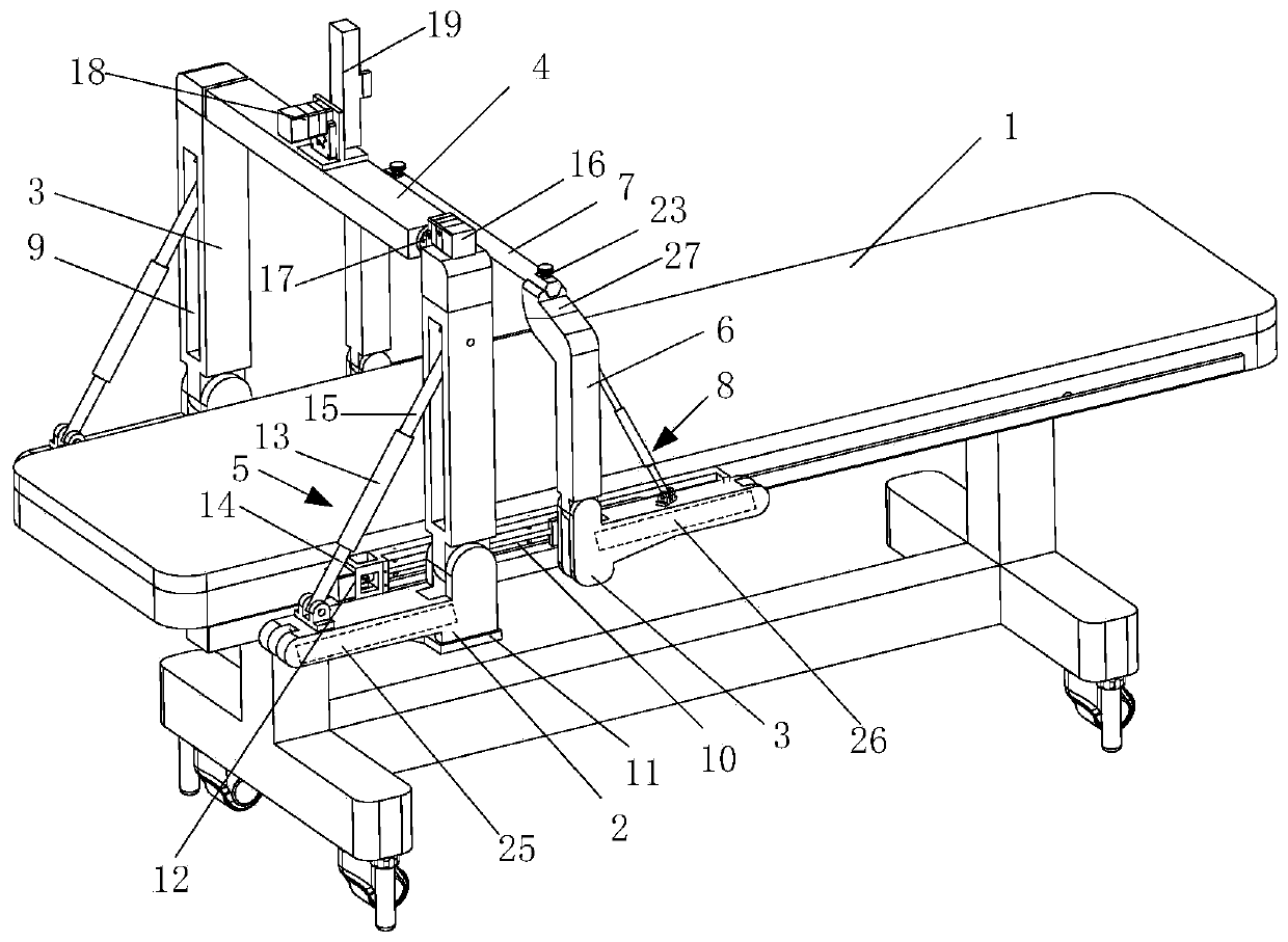 Double-gantry surgical robot used for joint replacement based on bone surface coordinate mapping