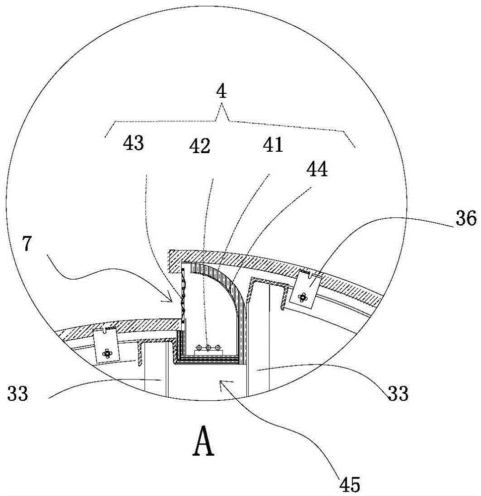 Dry-hanging arc-shaped stone plate decoration square column with hidden lamps and construction method thereof