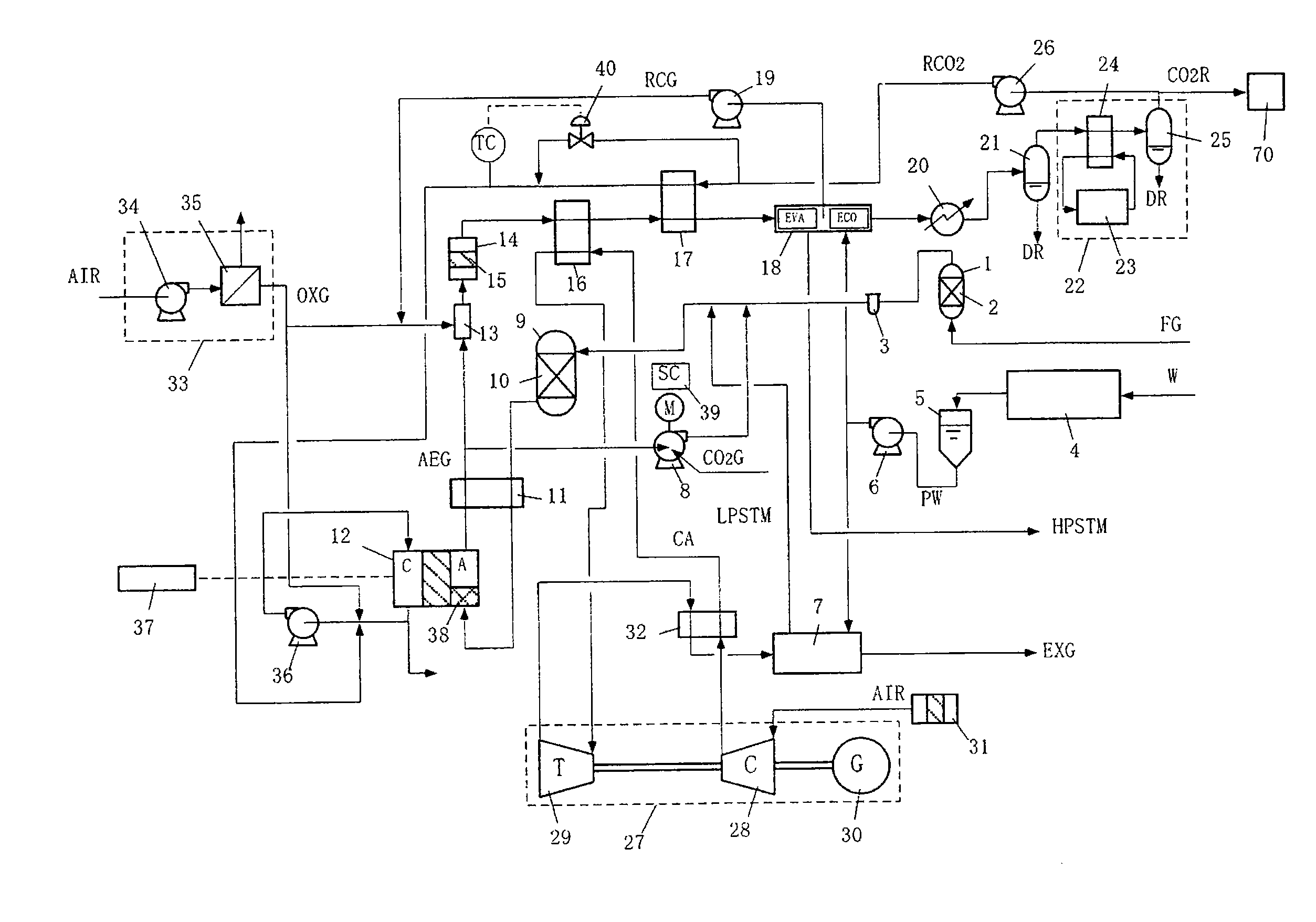 Mcfc power generation system and method for operating same