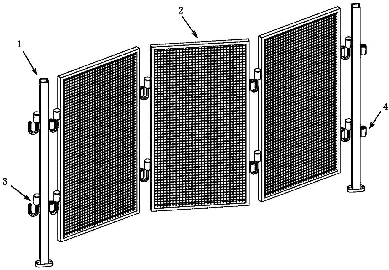 Spliced foldable protective device applied to building construction