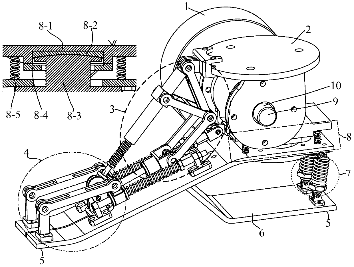 Active type ankle artificial limb mechanism with functions of linkage energy storage and barycenter self-regulation