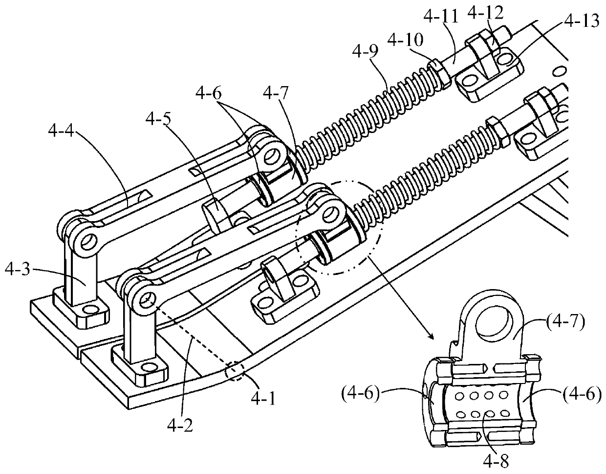 Active type ankle artificial limb mechanism with functions of linkage energy storage and barycenter self-regulation