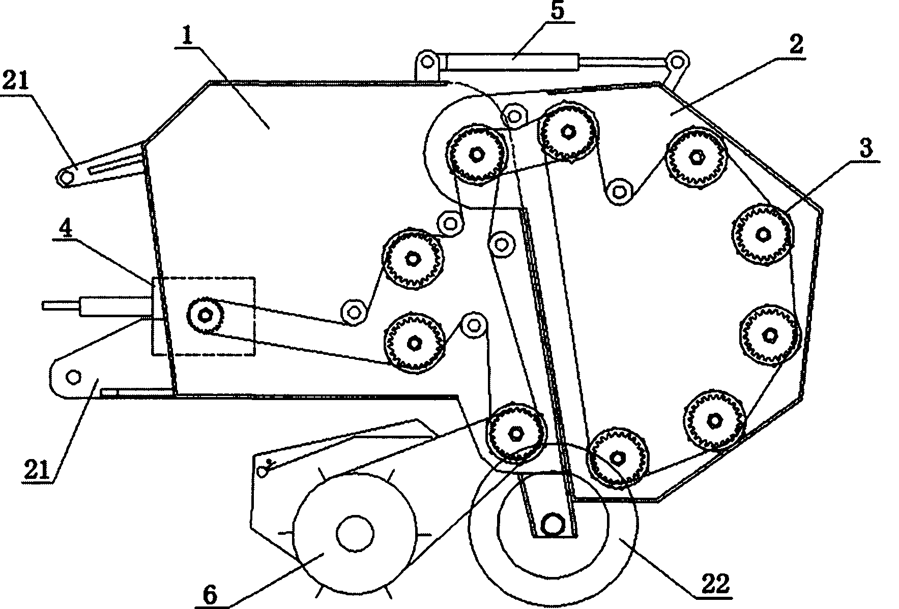 Bundling machine for picking up straws and plastic film residues