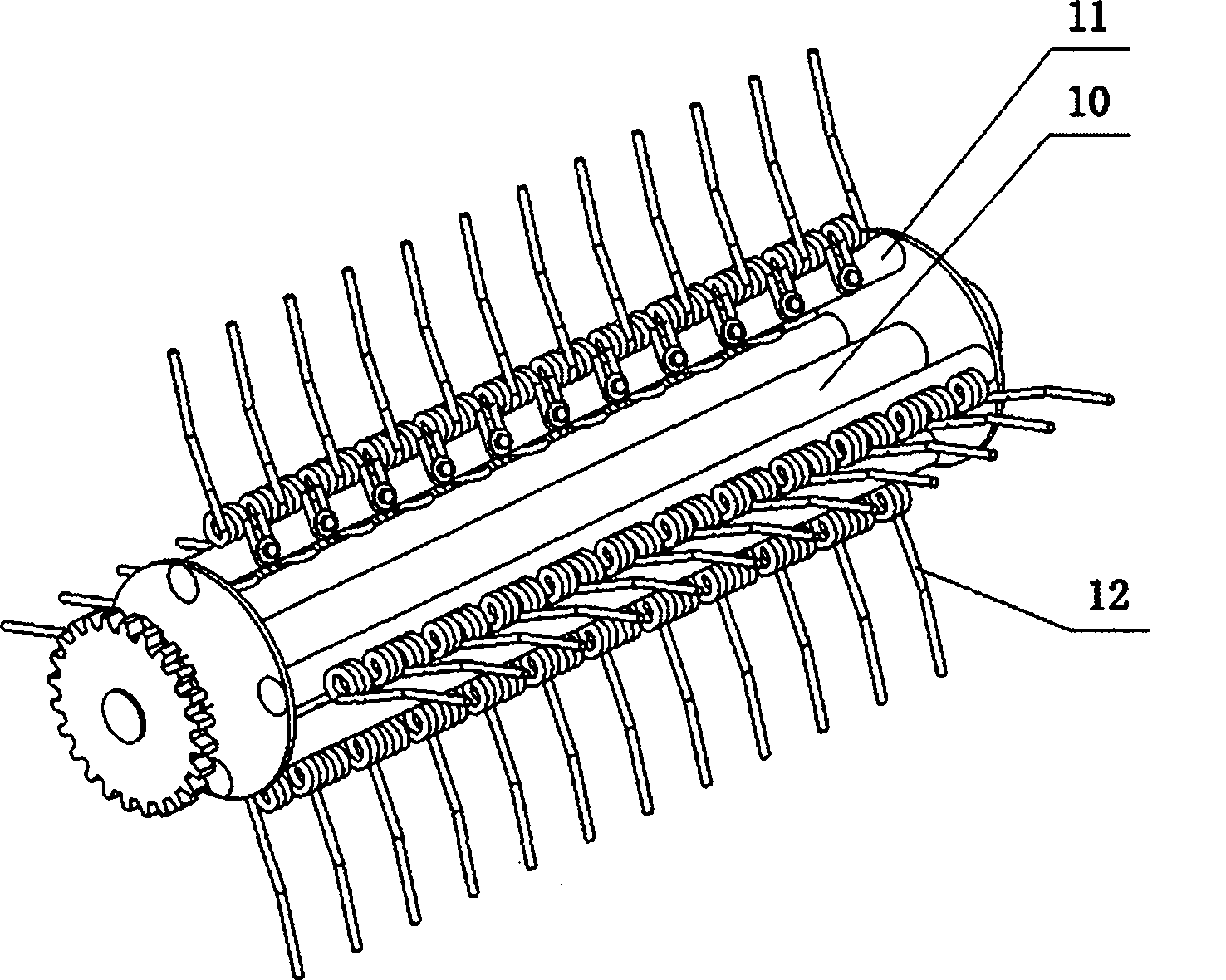 Bundling machine for picking up straws and plastic film residues