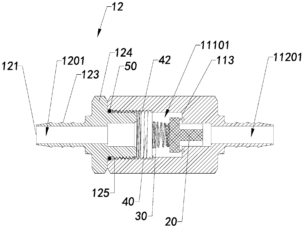 Gas one-way valve