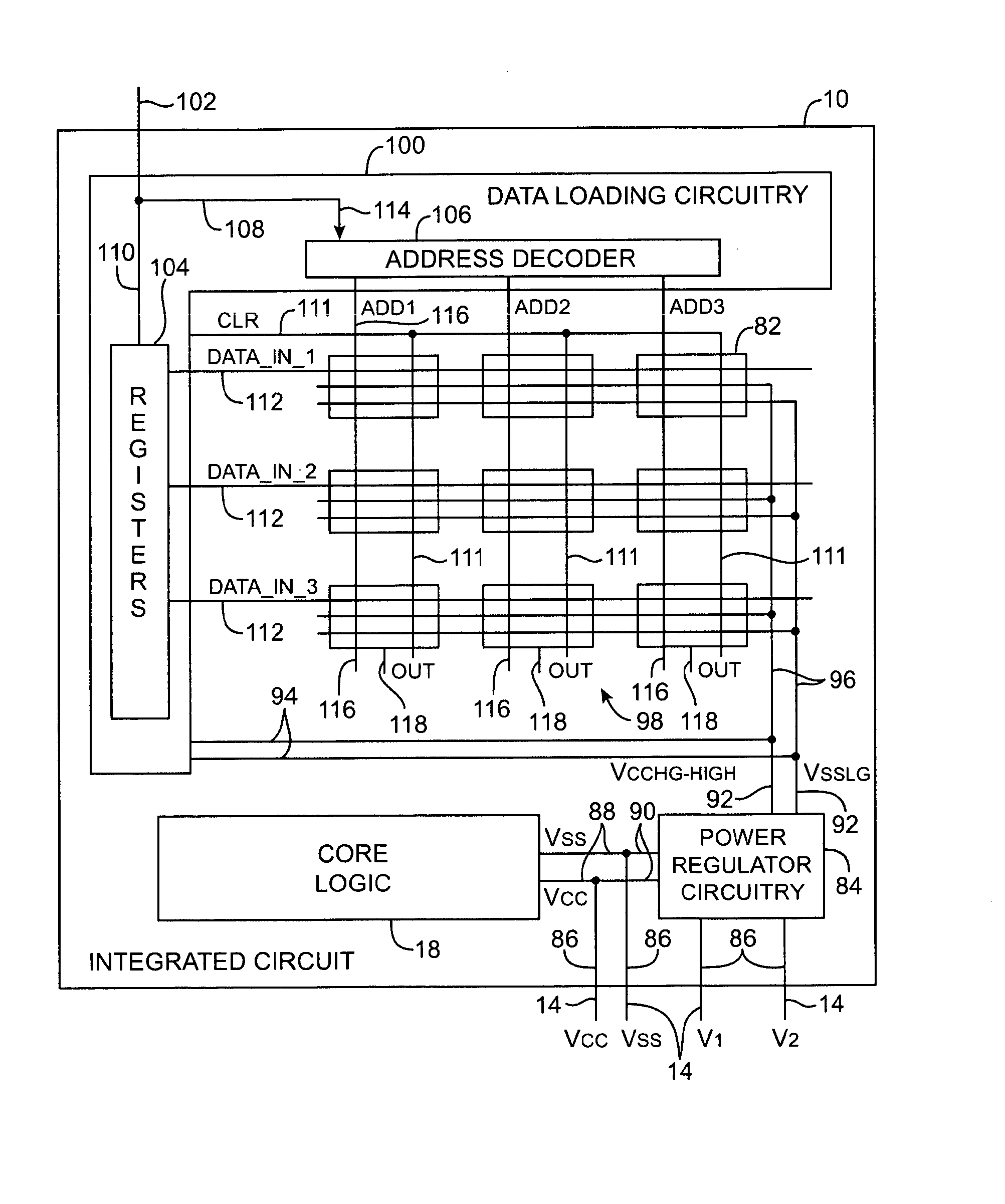 Volatile memory elements with elevated power supply levels for programmable logic device integrated circuits