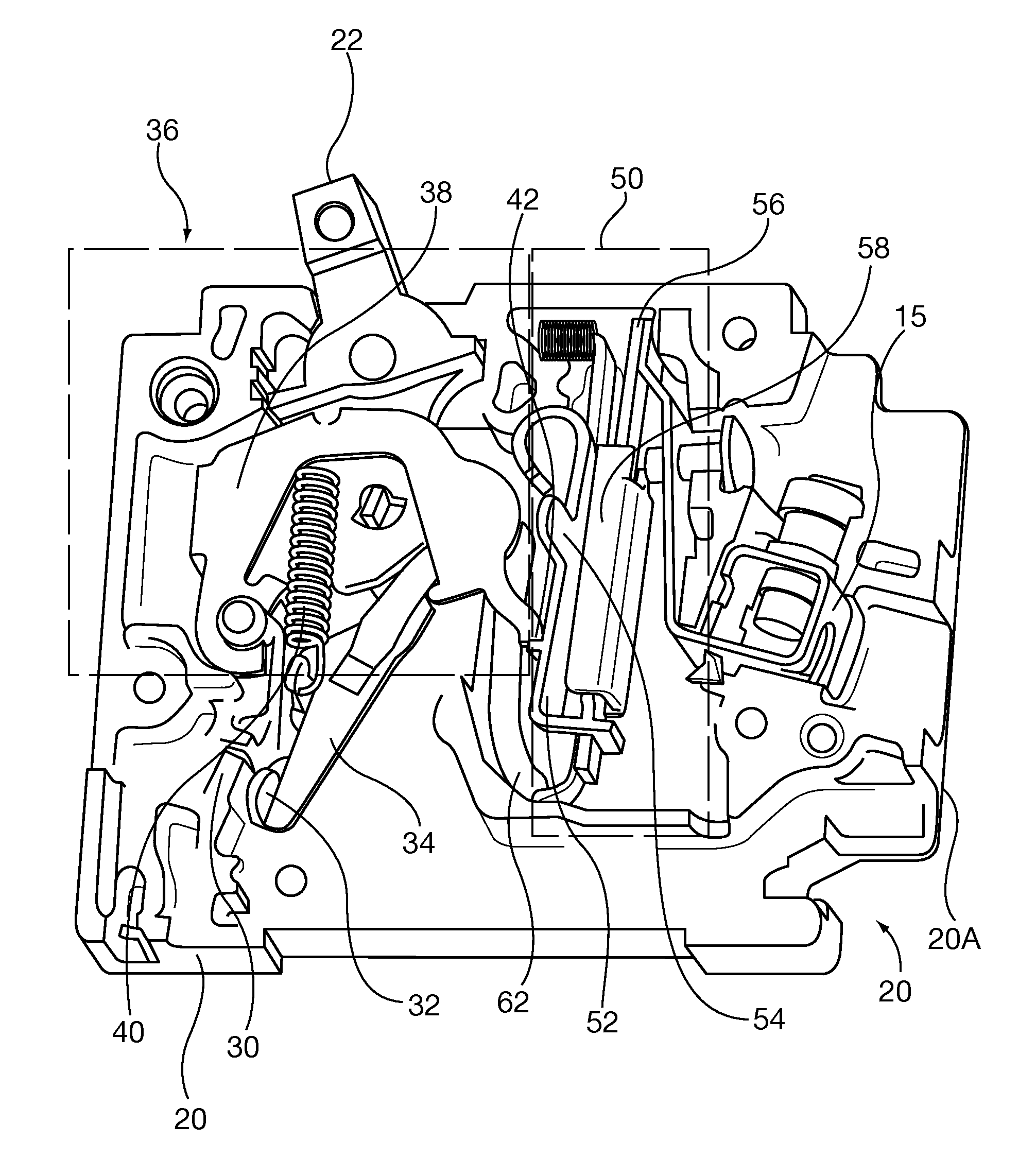 Electromagnet Assembly Directly Driving Latch Of An Electronic Circuit Breaker