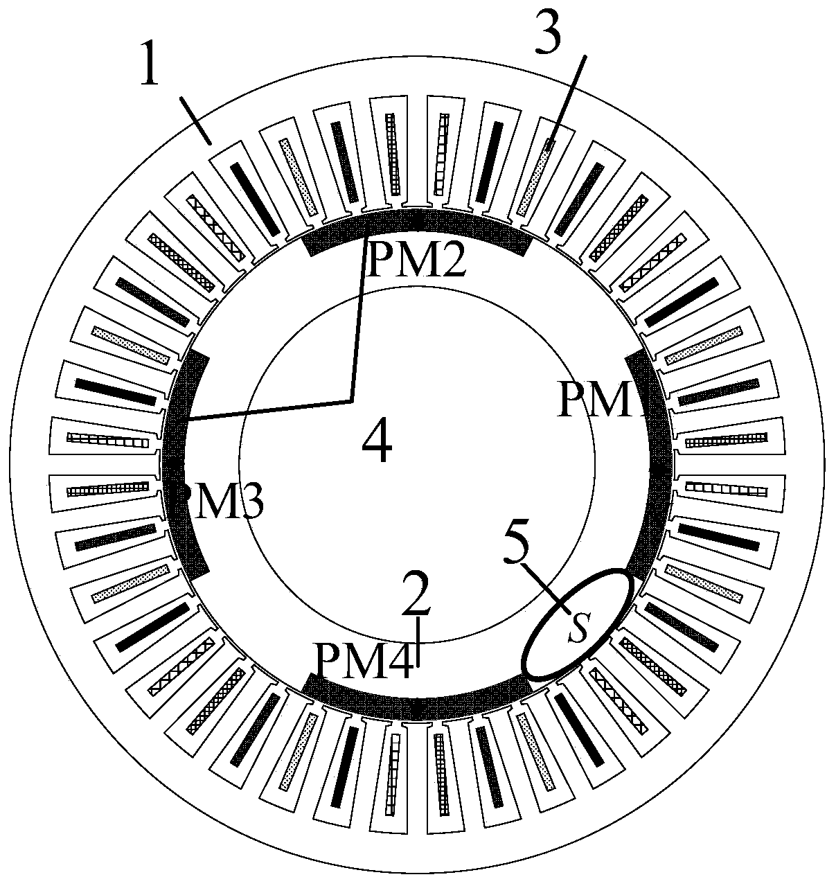 Method for reducing torque ripples of continuous pole permanent magnet synchronous motor