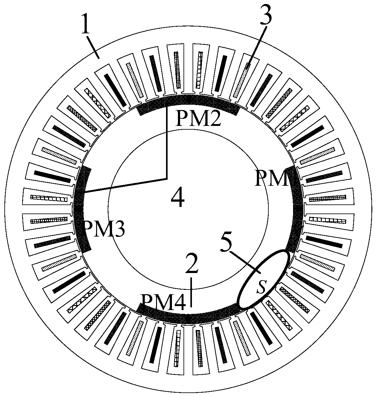 Method for reducing torque ripples of continuous pole permanent magnet synchronous motor