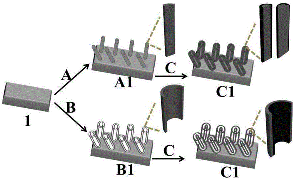 Carbon-coating titanium based nano array material and preparation method and application thereof